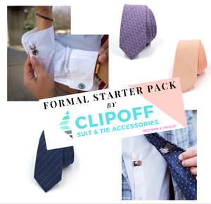 Formal Starter Pack Bundle - CLIP OFF Suit & Tie Accessories 