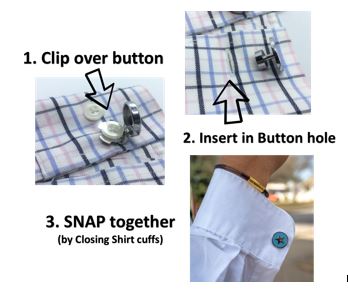 Magnetic Any-Shirt Cufflinks - CLIP OFF Suit & Tie Accessories 